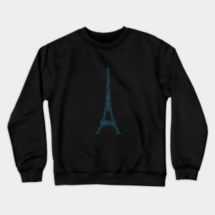 Eiffel Tower Travel Text Word Cloud Crewneck Sweatshirt